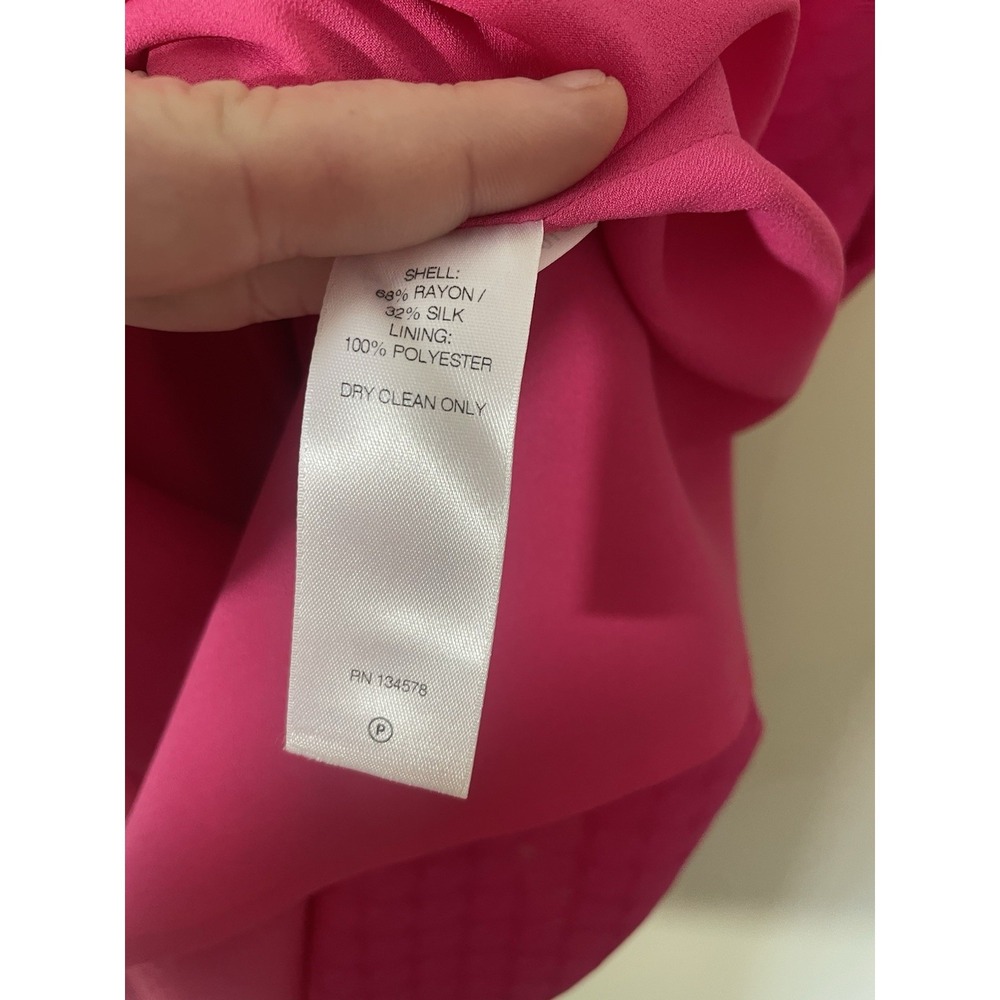 Vineyard Vines Size 0 Silk Blend Pink Dobby Embellished‎ Shift Dress Crew Neck - Picture 7 of 8